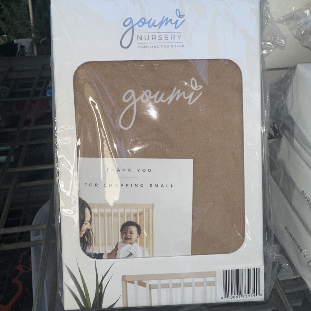 Goumi Kids Nursery Changing Pad Cover Soft Bamboo Organic Cotton Light Brown